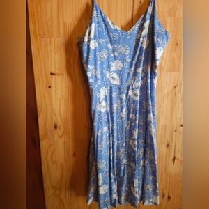 GAP Blue Floral Fit-and-Flare Women’s Dress